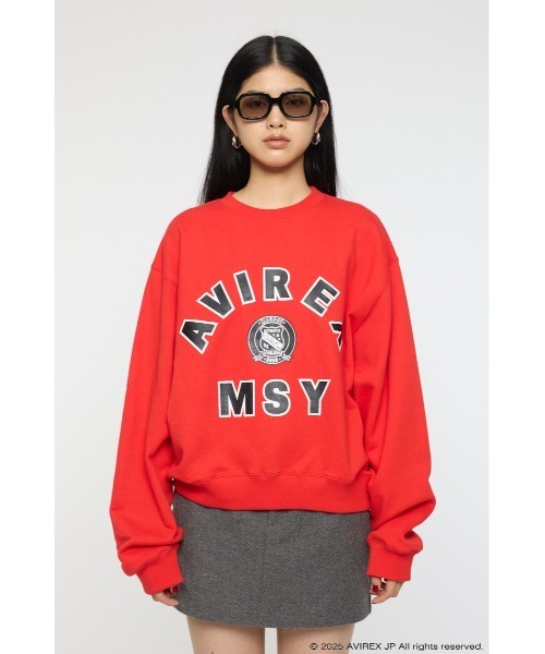 MOUSSY(マウジー)の「AVIREX SWEAT プルオーバー(スウェット・レディース・オフホワイト/杢グレー/レッド・FREE)」の8枚目の写真
