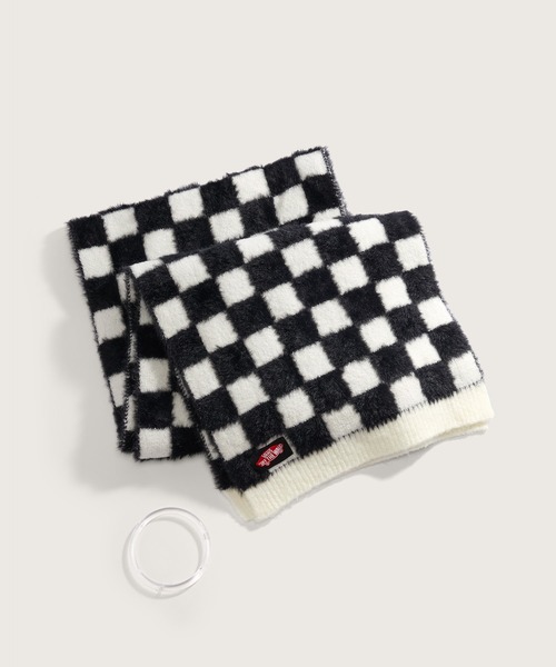 VANS（バンズ）の「OFF THE WALL マフラー / Off The Wall Scarf Black/White VN000QCGY281（マフラー・メンズ・ブラック×ホワイト・ONE SIZE）」の2枚目の写真