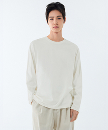 クリーム」に該当するメンズのTシャツ/カットソー（長袖）ファッション