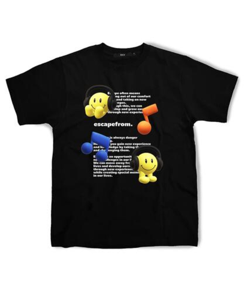 ESCAPEFROM(エスケープフロム)の「3DスマイルプリントTシャツブラック(Tシャツ/カットソー・レディース・その他・SMALL/MEDIUM/LARGE)」の2枚目の写真
