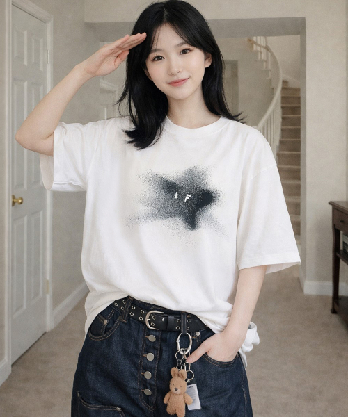 GRAVER（グレーバー）の「[ユニセックス]ブルースター半袖Tシャツ_2カラー（Tシャツ/カットソー・レディース・ブラック/ホワイト・SMALL/MEDIUM/LARGE/X-LARGE）」の9枚目の写真