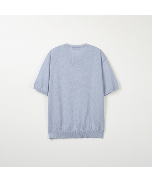 NODU（ノードユー）の「プレーンヘンリーネック半袖ニット[ライトブルー]（ニット/セーター・メンズ・その他・MEDIUM/LARGE）」の8枚目の写真