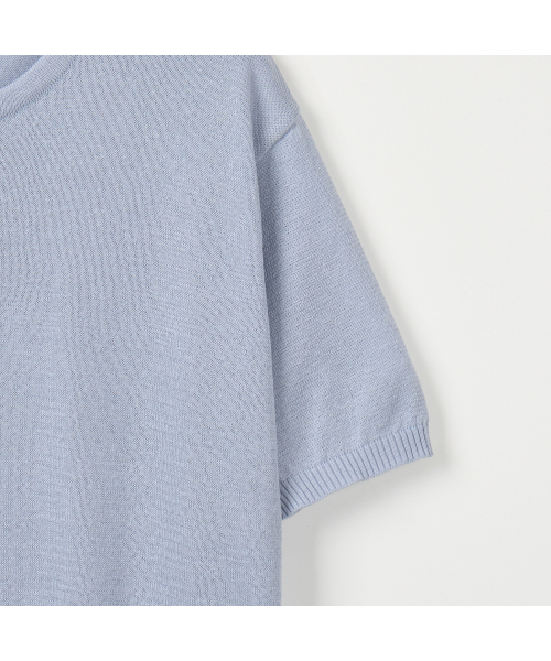 NODU（ノードユー）の「プレーンヘンリーネック半袖ニット[ライトブルー]（ニット/セーター・メンズ・その他・MEDIUM/LARGE）」の10枚目の写真