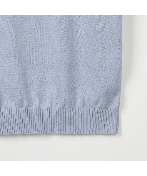 NODU（ノードユー）の「プレーンヘンリーネック半袖ニット[ライトブルー]（ニット/セーター・メンズ・その他・MEDIUM/LARGE）」の11枚目の写真