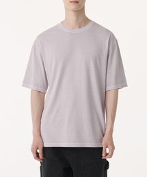 ピグメントリラックスクルーネックTシャツ[パープルグレー]
