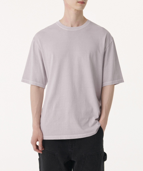 MUSINSA STANDARD（ムシンサスタンダード）の「ピグメントリラックスクルーネックTシャツ[パープルグレー]（Tシャツ/カットソー・メンズ・その他・XX-LARGE/XXX-LARGE/SMALL/MEDIUM/LARGE/X-LARGE）」の2枚目の写真