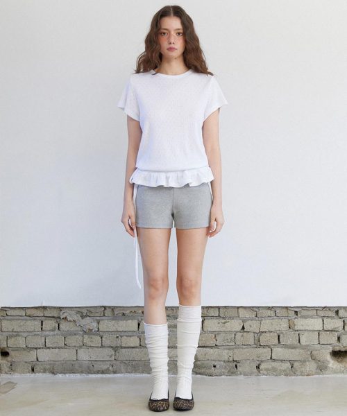 RENSE（レンセ）の「Eyelet Frill Half T-shirt White（Tシャツ/カットソー・レディース・その他・OS）」の5枚目の写真