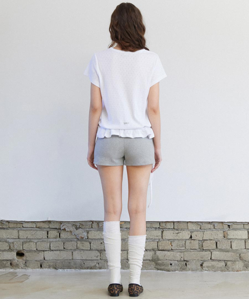 RENSE（レンセ）の「Eyelet Frill Half T-shirt White（Tシャツ/カットソー・レディース・その他・OS）」の6枚目の写真