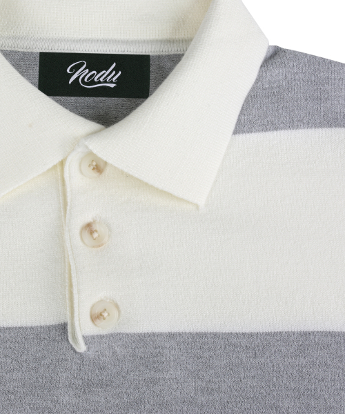 NODU（ノードユー）の「ラグビーストライプソフトニット[グレー]（ニット/セーター・レディース・その他・MEDIUM/LARGE）」の3枚目の写真