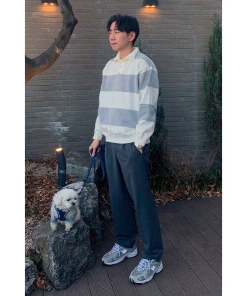 NODU（ノードユー）の「ラグビーストライプソフトニット[グレー]（ニット/セーター・レディース・その他・MEDIUM/LARGE）」の8枚目の写真