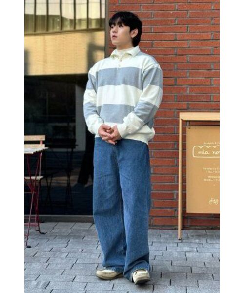 NODU（ノードユー）の「ラグビーストライプソフトニット[グレー]（ニット/セーター・レディース・その他・MEDIUM/LARGE）」の9枚目の写真