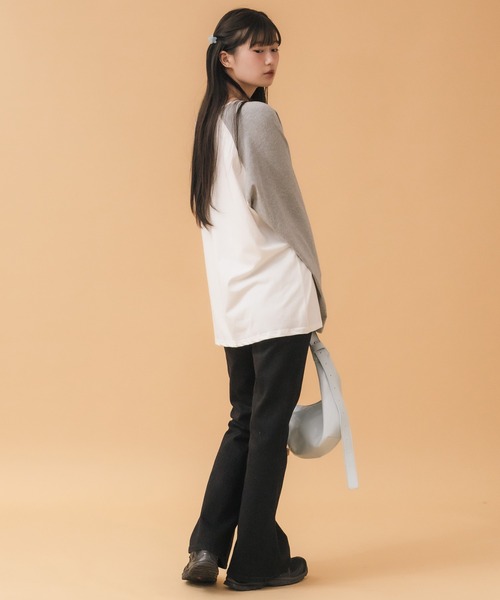HEILIS(ヘイリス)の「オーバーサイズラグランロングTシャツ / 春服 秋服 冬服 ノームコア ルーズ インナー 長袖 ロンT レイヤード スポーティー 無地 韓国(Tシャツ/カットソー・レディース・ブルー/グレー・FREE)」の17枚目の写真