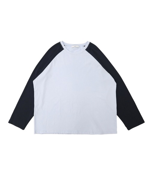 HEILIS(ヘイリス)の「オーバーサイズラグランロングTシャツ / 春服 秋服 冬服 ノームコア ルーズ インナー 長袖 ロンT レイヤード スポーティー 無地 韓国(Tシャツ/カットソー・レディース・ブルー/グレー・FREE)」の9枚目の写真