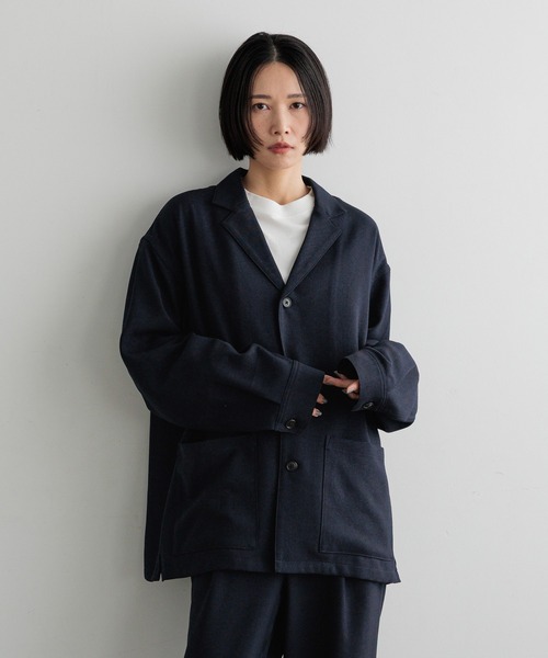 LOWRYS FARM（ローリーズファーム）の「【LFM(U)】メランジツイルシャツジャケット　 593721（テーラードジャケット・メンズ・ネイビー/グレー・MEDIUM/LARGE）」の14枚目の写真