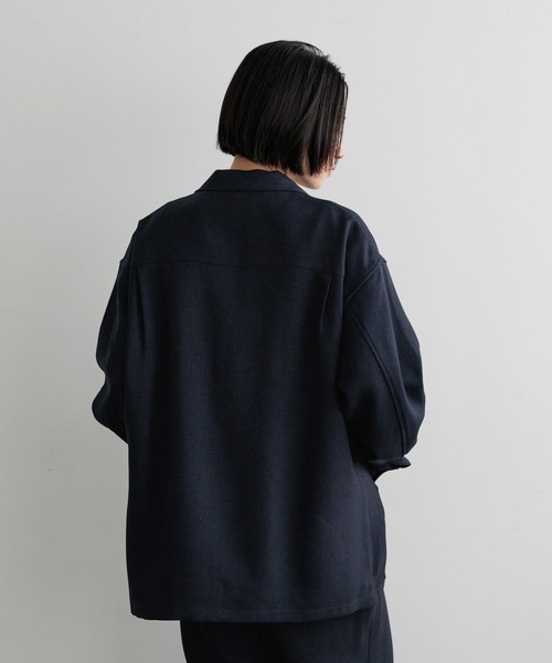 LOWRYS FARM（ローリーズファーム）の「【LFM(U)】メランジツイルシャツジャケット　 593721（テーラードジャケット・メンズ・ネイビー/グレー・MEDIUM/LARGE）」の16枚目の写真