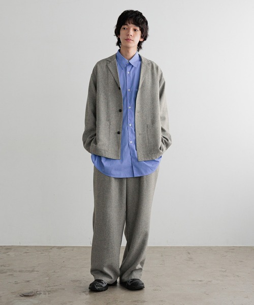 LOWRYS FARM（ローリーズファーム）の「【LFM(U)】メランジツイルシャツジャケット　 593721（テーラードジャケット・メンズ・ネイビー/グレー・MEDIUM/LARGE）」の5枚目の写真