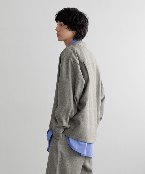 LOWRYS FARM（ローリーズファーム）の「【LFM(U)】メランジツイルシャツジャケット　 593721（テーラードジャケット・メンズ・ネイビー/グレー・MEDIUM/LARGE）」の10枚目の写真