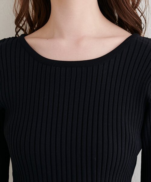 natural couture（ナチュラルクチュール）の「袖レースペプラムニット（ニット/セーター・レディース・ネイビー/オフホワイト/グレイッシュベージュ/ブラック・FREE）」の22枚目の写真