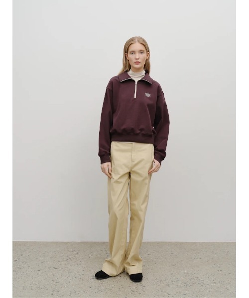 MARITHE + FRANCOIS GIRBAUD（マリテフランソワジルボー）の「W CHAIN STITCH LOGO HALF ZIP-UP CROP SWEATSHIRT（スウェット・レディース・ライトイエロー/Navy/ブラウン・SMALL/MEDIUM）」の21枚目の写真