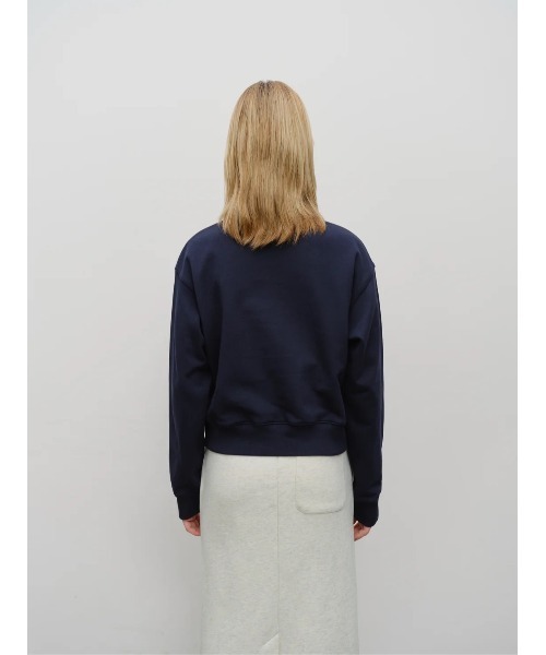 MARITHE + FRANCOIS GIRBAUD（マリテフランソワジルボー）の「W CHAIN STITCH LOGO HALF ZIP-UP CROP SWEATSHIRT（スウェット・レディース・ライトイエロー/Navy/ブラウン・SMALL/MEDIUM）」の6枚目の写真