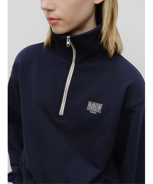 MARITHE + FRANCOIS GIRBAUD（マリテフランソワジルボー）の「W CHAIN STITCH LOGO HALF ZIP-UP CROP SWEATSHIRT（スウェット・レディース・ライトイエロー/Navy/ブラウン・SMALL/MEDIUM）」の7枚目の写真