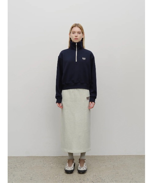 MARITHE + FRANCOIS GIRBAUD（マリテフランソワジルボー）の「W CHAIN STITCH LOGO HALF ZIP-UP CROP SWEATSHIRT（スウェット・レディース・ライトイエロー/Navy/ブラウン・SMALL/MEDIUM）」の4枚目の写真