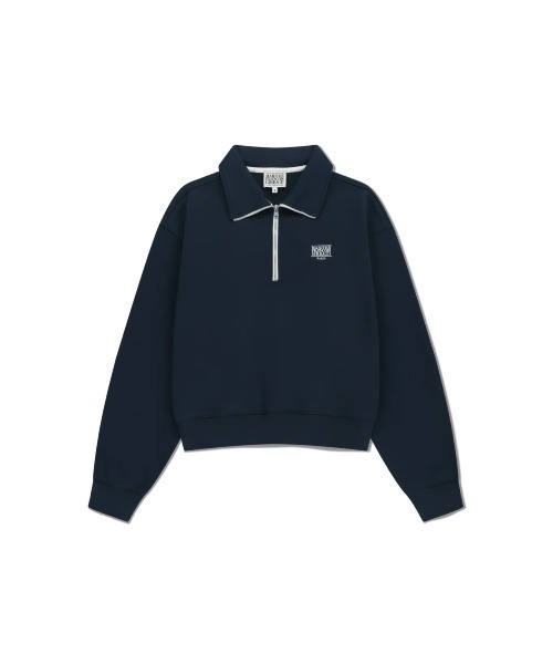 MARITHE + FRANCOIS GIRBAUD（マリテフランソワジルボー）の「W CHAIN STITCH LOGO HALF ZIP-UP CROP SWEATSHIRT（スウェット・レディース・ライトイエロー/Navy/ブラウン・SMALL/MEDIUM）」の8枚目の写真