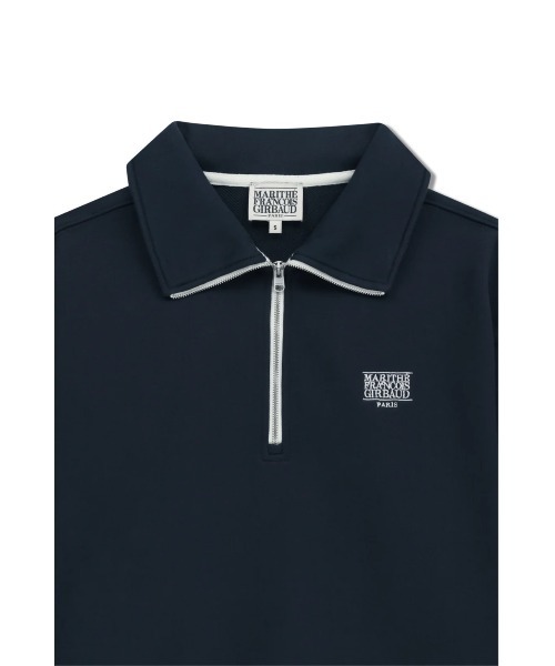 MARITHE + FRANCOIS GIRBAUD（マリテフランソワジルボー）の「W CHAIN STITCH LOGO HALF ZIP-UP CROP SWEATSHIRT（スウェット・レディース・ライトイエロー/Navy/ブラウン・SMALL/MEDIUM）」の10枚目の写真