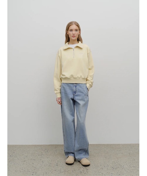 MARITHE + FRANCOIS GIRBAUD（マリテフランソワジルボー）の「W CHAIN STITCH LOGO HALF ZIP-UP CROP SWEATSHIRT（スウェット・レディース・ライトイエロー/Navy/ブラウン・SMALL/MEDIUM）」の13枚目の写真