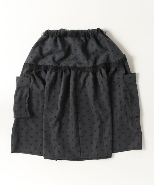 Vini（ヴィニ）の「【ティアードフリル】シースルーレイヤード ドット柄ミディ丈スカート（スカート・レディース・ブラック・MEDIUM）」の3枚目の写真