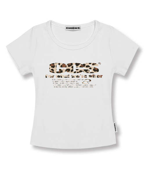 CHICKS(チックス)の「レオパードブーム スリムフィット 半袖Tシャツ ホワイト(Tシャツ/カットソー・レディース・ホワイト・FREE)」の2枚目の写真