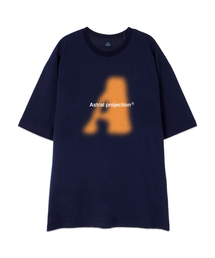 [オーバーサイズ]ビッグA 13番手コットンラウンドネック半袖Tシャツ_ネイビー