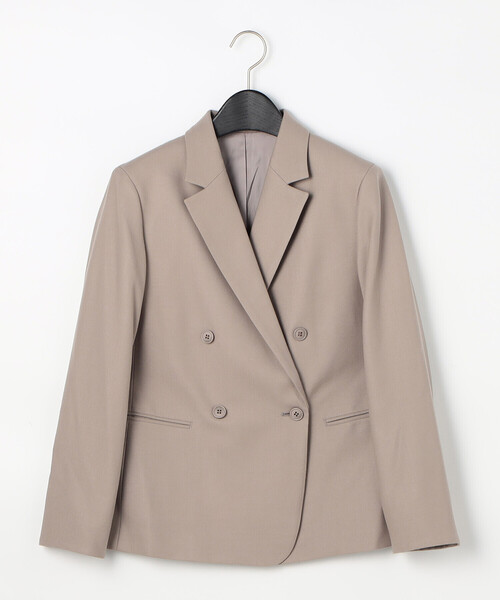 K.T KIYOKO TAKASE(キヨコタカセ)の「〔 Sサイズ 〕 【セットアップ対応】2WAYストレッチフラノ ダブルブレストジャケット(テーラードジャケット・レディース・ブラック/ベージュ・5号)」の2枚目の写真