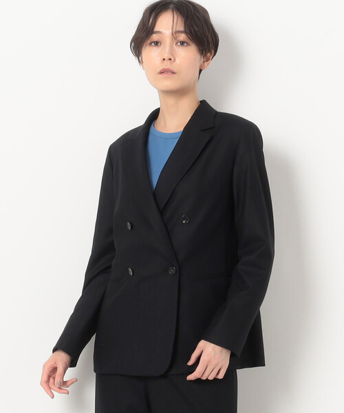 K.T KIYOKO TAKASE(キヨコタカセ)の「〔 Sサイズ 〕 【セットアップ対応】2WAYストレッチフラノ ダブルブレストジャケット(テーラードジャケット・レディース・ブラック/ベージュ・5号)」の6枚目の写真