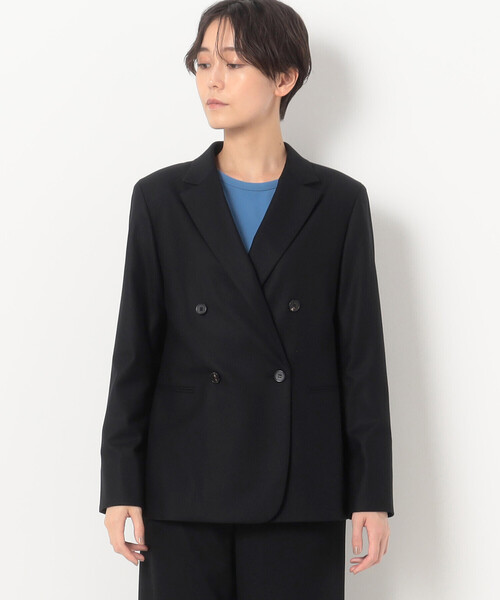 K.T KIYOKO TAKASE(キヨコタカセ)の「〔 Sサイズ 〕 【セットアップ対応】2WAYストレッチフラノ ダブルブレストジャケット(テーラードジャケット・レディース・ブラック/ベージュ・5号)」の7枚目の写真