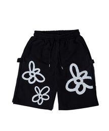 DOUBLE JD（ダブルジェイディー）の「Flower Side Snap Shorts (Black)（その他パンツ）」