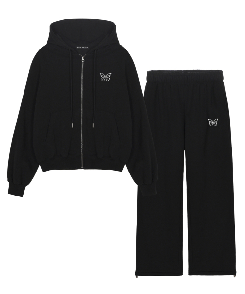 NICK&NICOLE(ニックアンドニコール)の「BUTTERFLY WARM COTTON SWEAT SET UP_BLACK(パーカー・レディース・その他・FREE)」の1枚目の写真