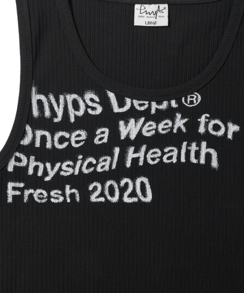 PHYSICAL DEPARTMENT（フィジカル デパートメント）の「オーバータイポスプレースリーブレス_ブラック（Tシャツ/カットソー・レディース・その他・MEDIUM）」の4枚目の写真