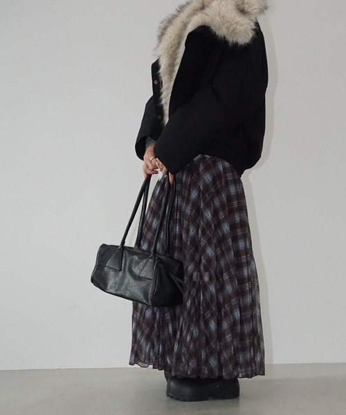 chuclla（チュクラ）の「トライアングル テクスチャー ボストンバッグ cha26s001（ショルダーバッグ・レディース・ブラック・FREE）」の7枚目の写真