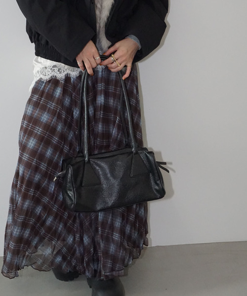 chuclla（チュクラ）の「トライアングル テクスチャー ボストンバッグ cha26s001（ショルダーバッグ・レディース・ブラック・FREE）」の8枚目の写真