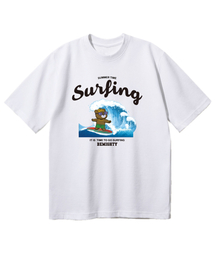 BEMIGHTY（ビーマイティー）の「Surfing Bear Overfit Short Sleeve T-Shirt [White]（Tシャツ/カットソー）」