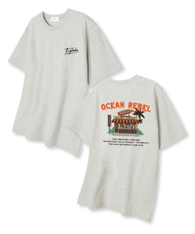 サーフショップ オーバーサイズ 半袖Tシャツ オートミール