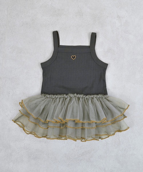 MARKEY'S（マーキーズ）の「チュールフリルチュニック（チュニック・キッズ・グレー/ライトブルー/ピンク・80/90/100/110/120/130/140/150）」の2枚目の写真