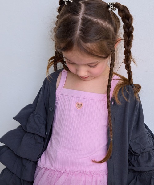 MARKEY'S（マーキーズ）の「チュールフリルチュニック（チュニック・キッズ・グレー/ライトブルー/ピンク・80/90/100/110/120/130/140/150）」の5枚目の写真