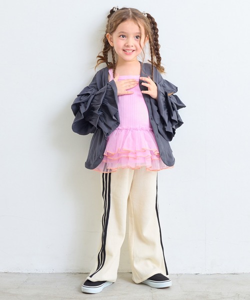 MARKEY'S（マーキーズ）の「チュールフリルチュニック（チュニック・キッズ・グレー/ライトブルー/ピンク・80/90/100/110/120/130/140/150）」の7枚目の写真