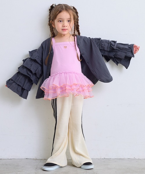 MARKEY'S（マーキーズ）の「チュールフリルチュニック（チュニック・キッズ・グレー/ライトブルー/ピンク・80/90/100/110/120/130/140/150）」の8枚目の写真