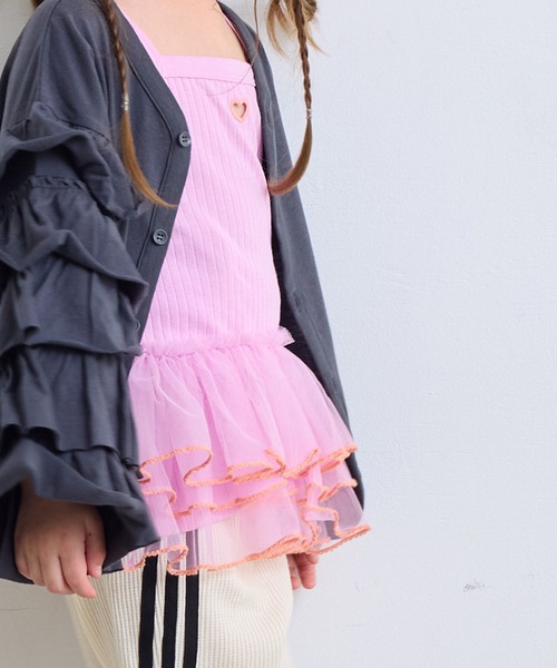 MARKEY'S（マーキーズ）の「チュールフリルチュニック（チュニック・キッズ・グレー/ライトブルー/ピンク・80/90/100/110/120/130/140/150）」の6枚目の写真