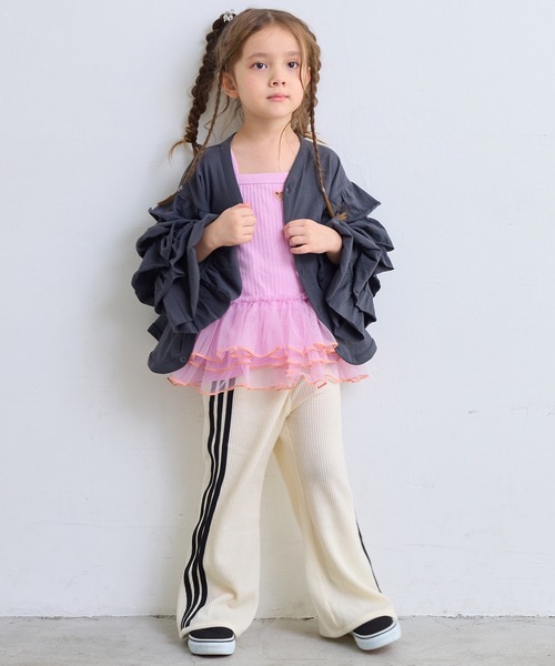 MARKEY'S（マーキーズ）の「チュールフリルチュニック（チュニック・キッズ・グレー/ライトブルー/ピンク・80/90/100/110/120/130/140/150）」の9枚目の写真