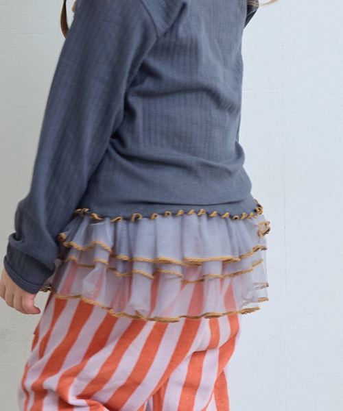 MARKEY'S（マーキーズ）の「チュールフリルチュニック（チュニック・キッズ・グレー/ライトブルー/ピンク・80/90/100/110/120/130/140/150）」の20枚目の写真