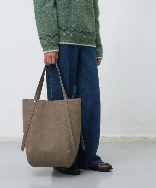 GENERAL IDEA（ジェネラルアイデア）の「【GENERAL IDEA】スウェードバスケットショルダーバッグ / WOMAN SUEDE BASKET SHOULDER BAG（ショルダーバッグ・レディース・ブラック/ブラウン・FREE）」の8枚目の写真